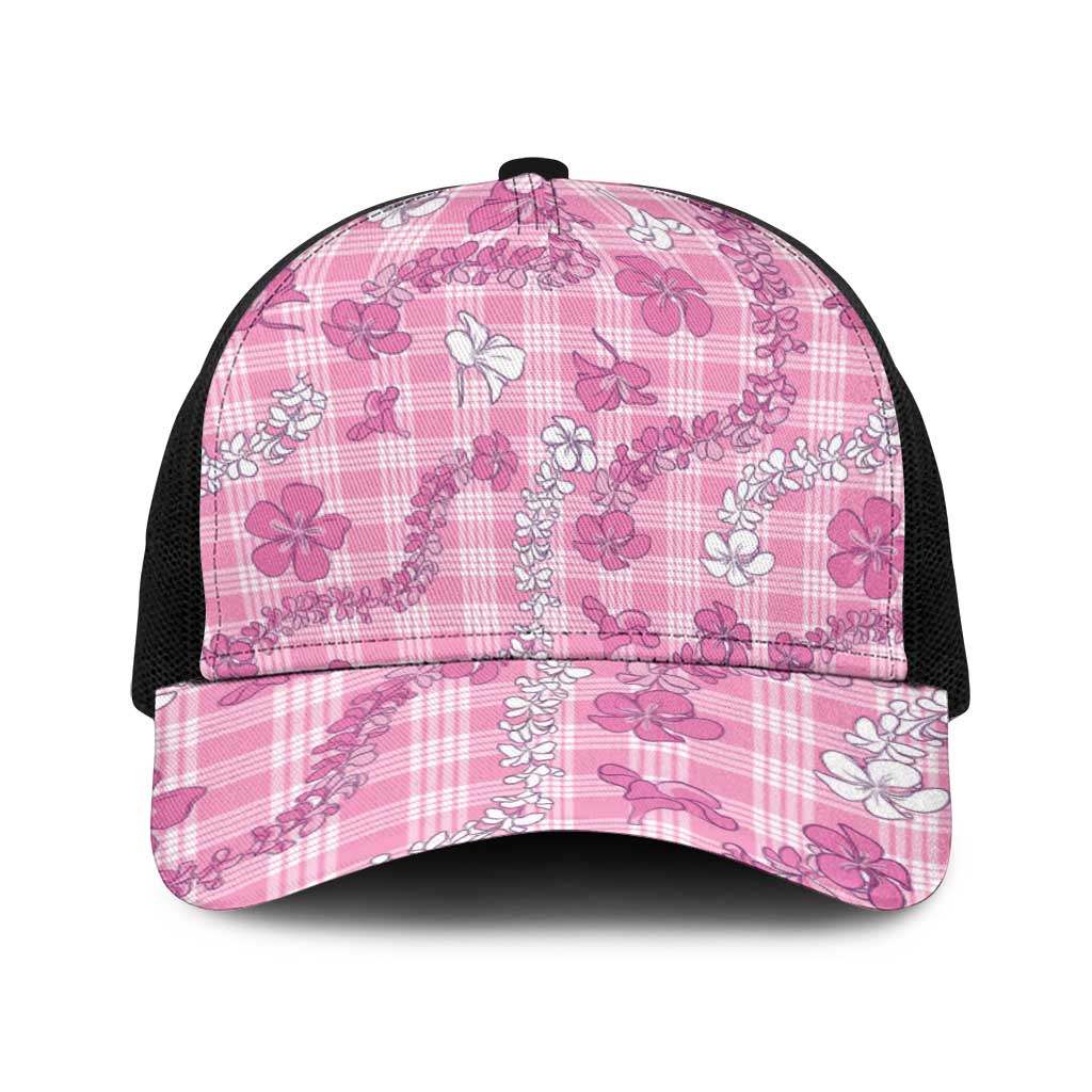 Alaka Aloha Hawaii Baseball Net Cap Plumeria Lei With Palaka Motif - Polynesian Pride