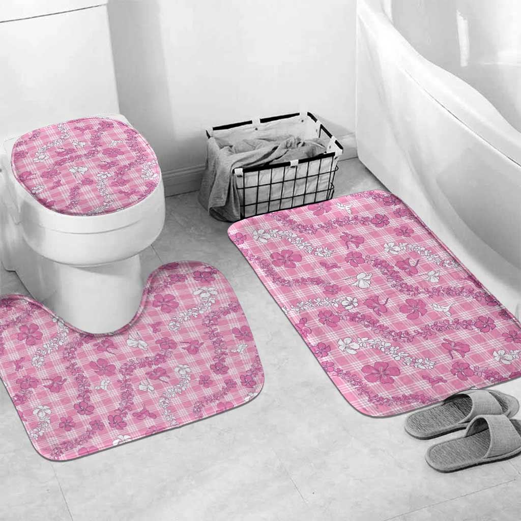 Alaka Aloha Hawaii Bathroom Set Plumeria Lei With Palaka Motif - Polynesian Pride
