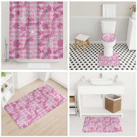 Alaka Aloha Hawaii Bathroom Set Plumeria Lei With Palaka Motif - Polynesian Pride