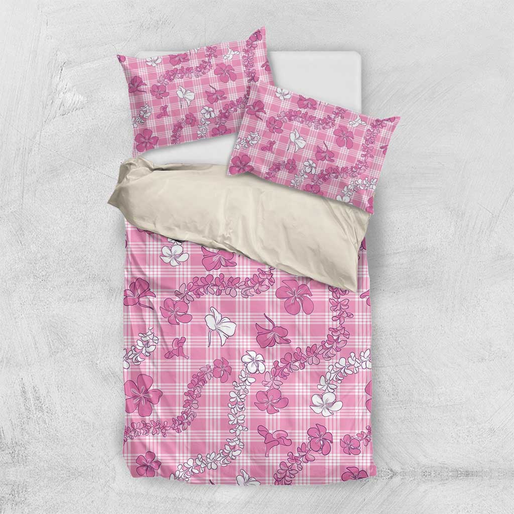 Alaka Aloha Hawaii Bedding Set Plumeria Lei With Palaka Motif - Polynesian Pride