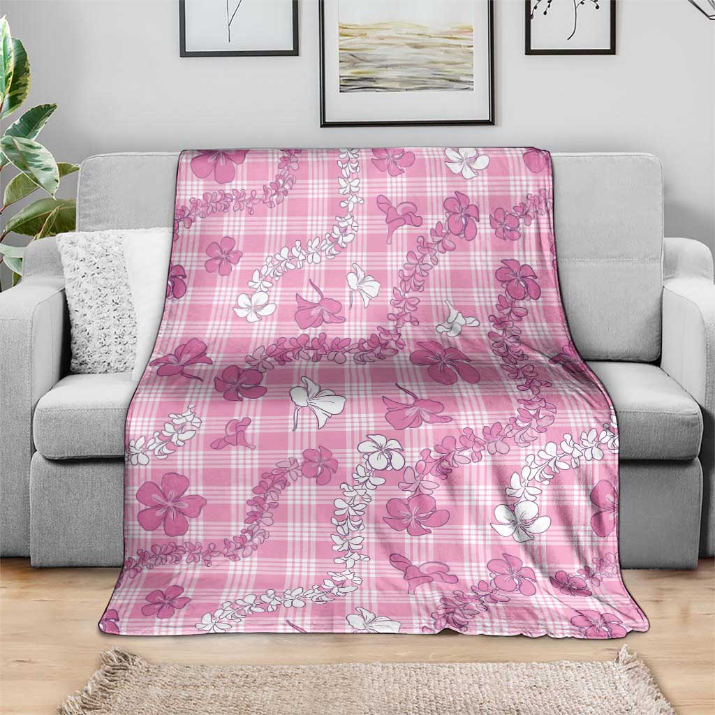 Alaka Aloha Hawaii Blanket Plumeria Lei With Palaka Motif - Polynesian Pride