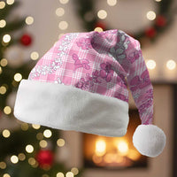 Alaka Aloha Hawaii Christmas Santa Hat Plumeria Lei With Palaka Motif - Polynesian Pride