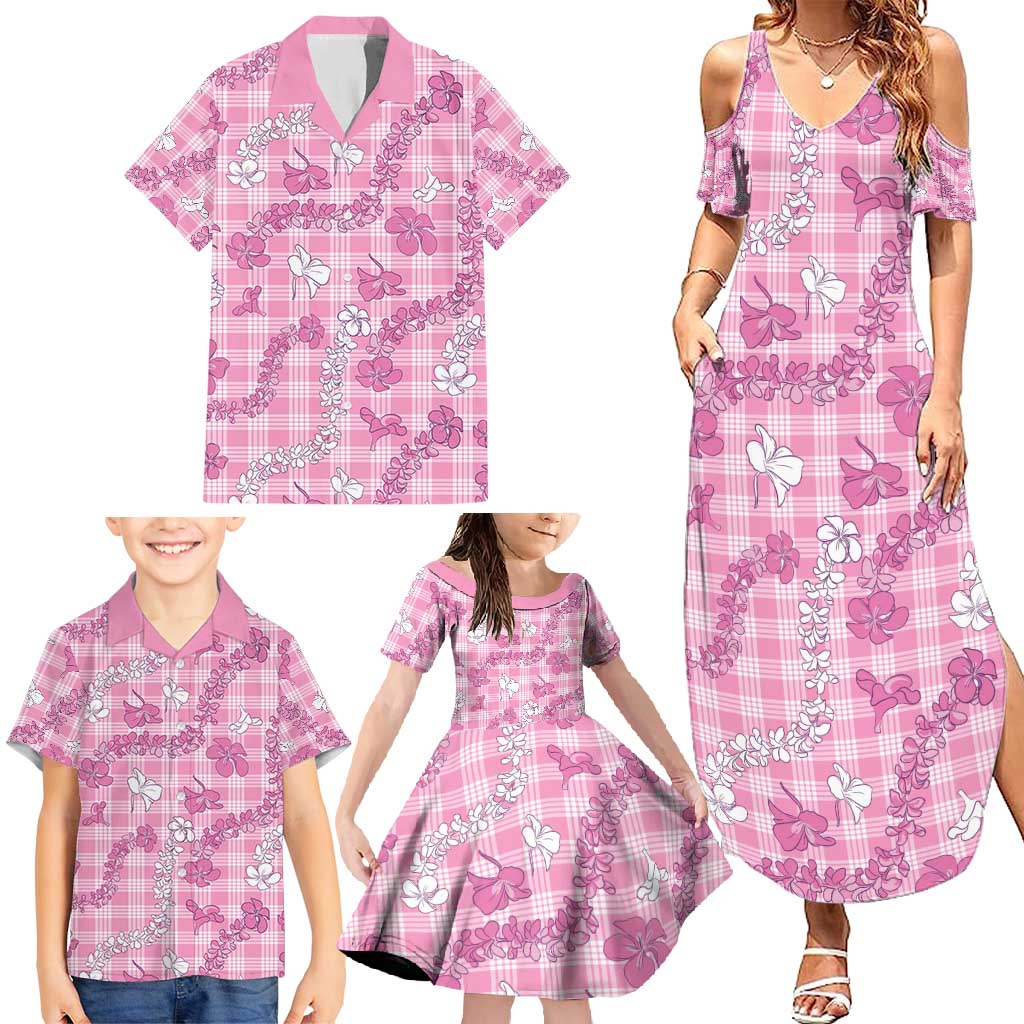 Alaka Aloha Hawaii Family Matching Summer Maxi Dress and Hawaiian Shirt Plumeria Lei With Palaka Motif LT14 - Polynesian Pride