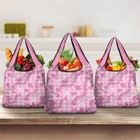 Alaka Aloha Hawaii Grocery Bag Plumeria Lei With Palaka Motif - Polynesian Pride
