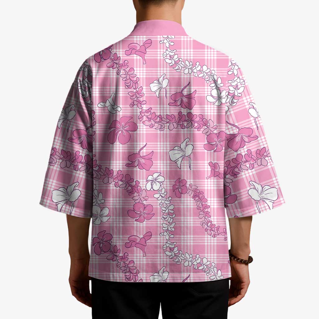 Alaka Aloha Hawaii Kimono Plumeria Lei With Palaka Motif - Polynesian Pride