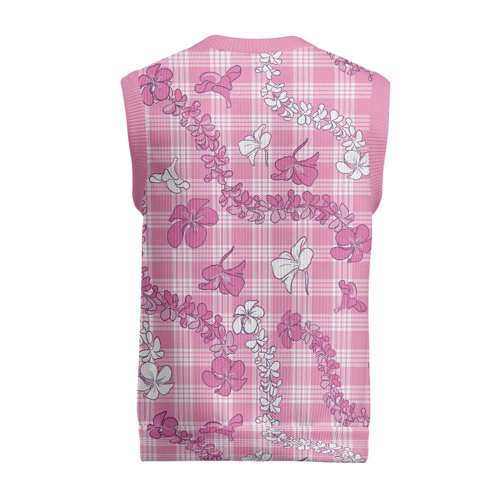 Alaka Aloha Hawaii Christmas Knitted V-Neck Vest Plumeria Lei With Palaka Motif LT14 - Polynesian Pride