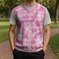 Alaka Aloha Hawaii Christmas Knitted V-Neck Vest Plumeria Lei With Palaka Motif LT14 - Polynesian Pride