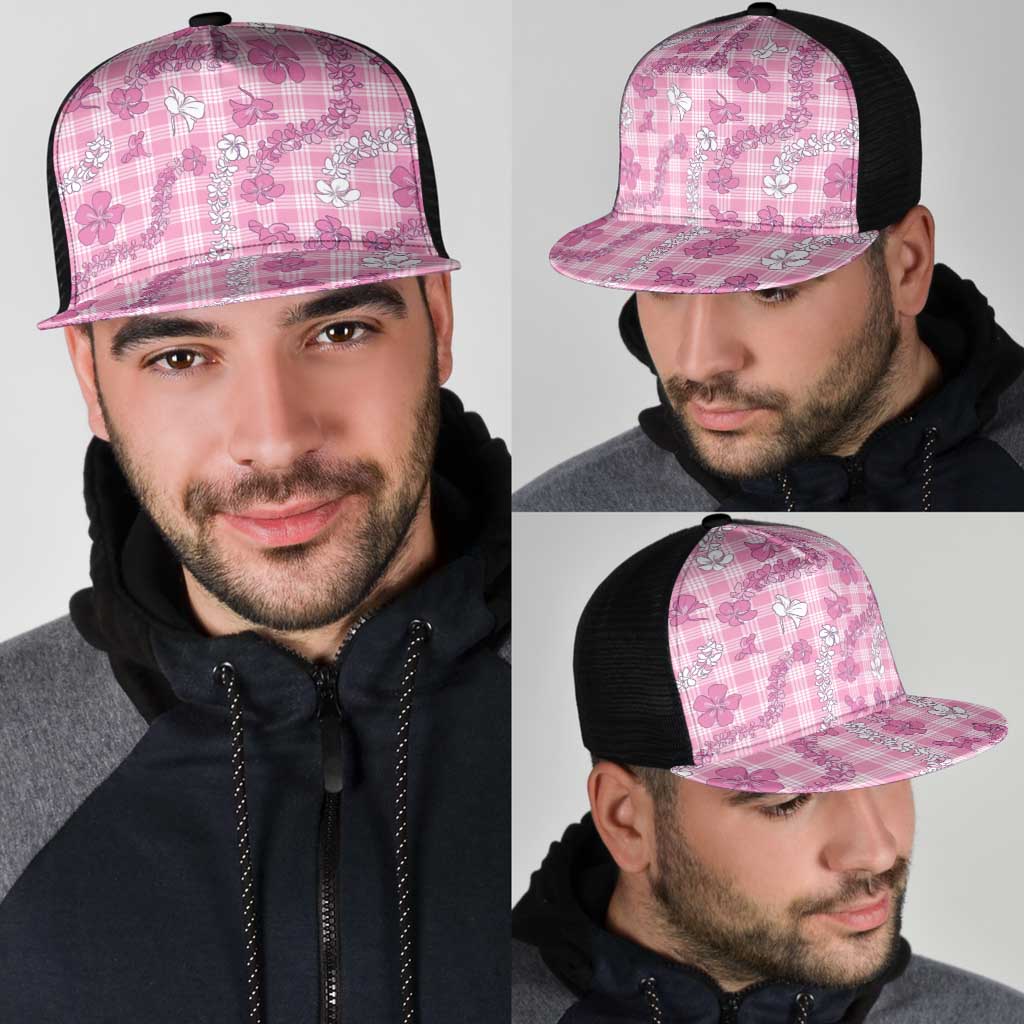 Alaka Aloha Hawaii Mesh Trucker Cap Plumeria Lei With Palaka Motif - Polynesian Pride