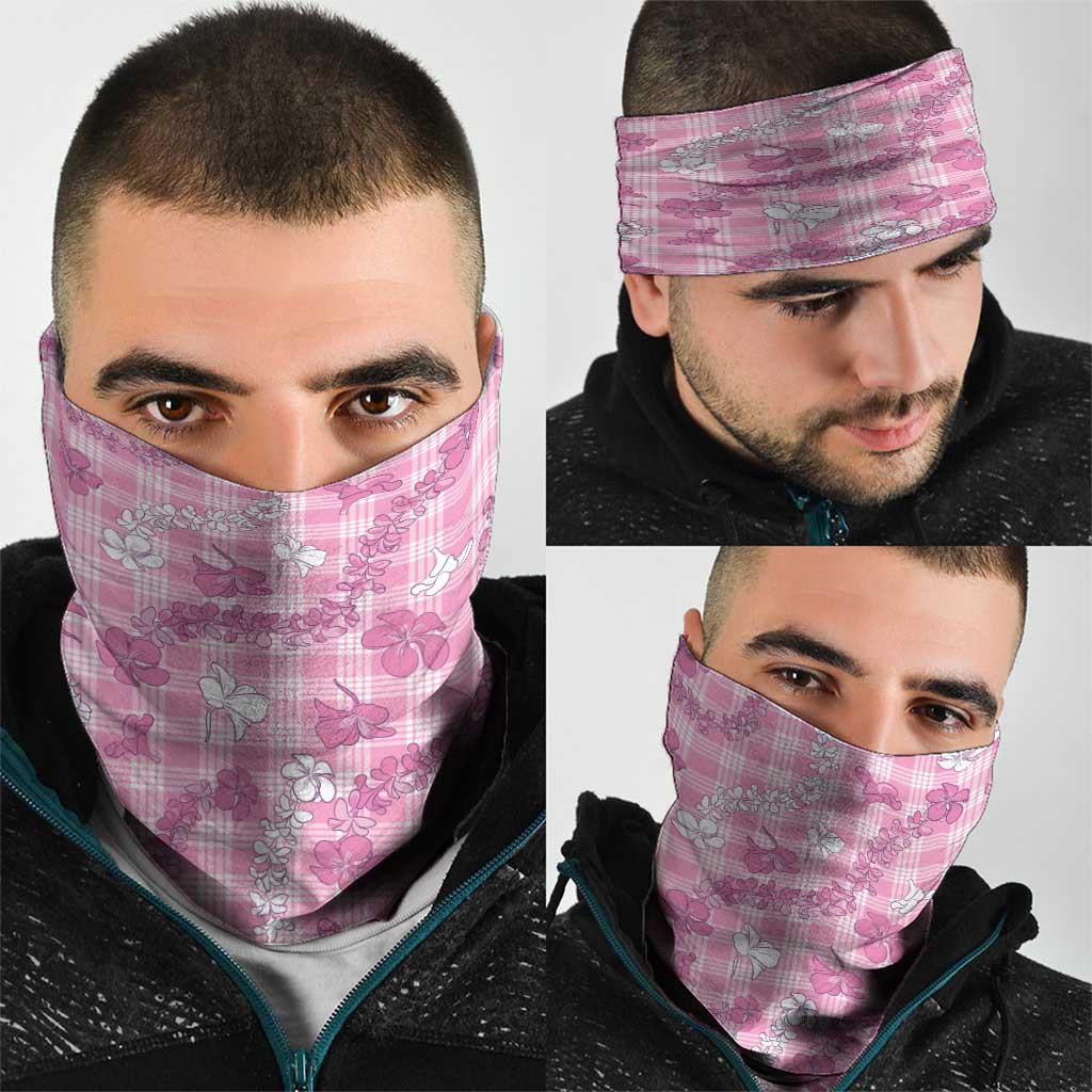 Alaka Aloha Hawaii Neck Gaiter Plumeria Lei With Palaka Motif - Polynesian Pride