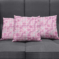 Alaka Aloha Hawaii Pillow Cover Plumeria Lei With Palaka Motif - Polynesian Pride