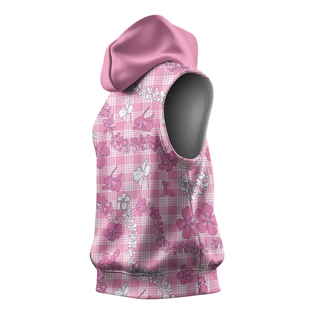 Alaka Aloha Hawaii Sleeveless Hoodie Plumeria Lei With Palaka Motif - Polynesian Pride