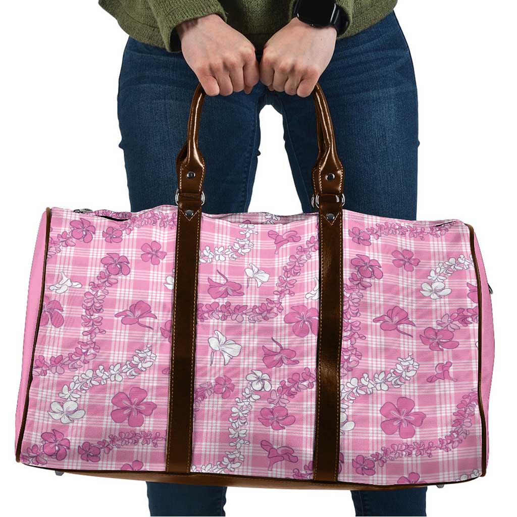 Alaka Aloha Hawaii Travel Bag Plumeria Lei With Palaka Motif - Polynesian Pride