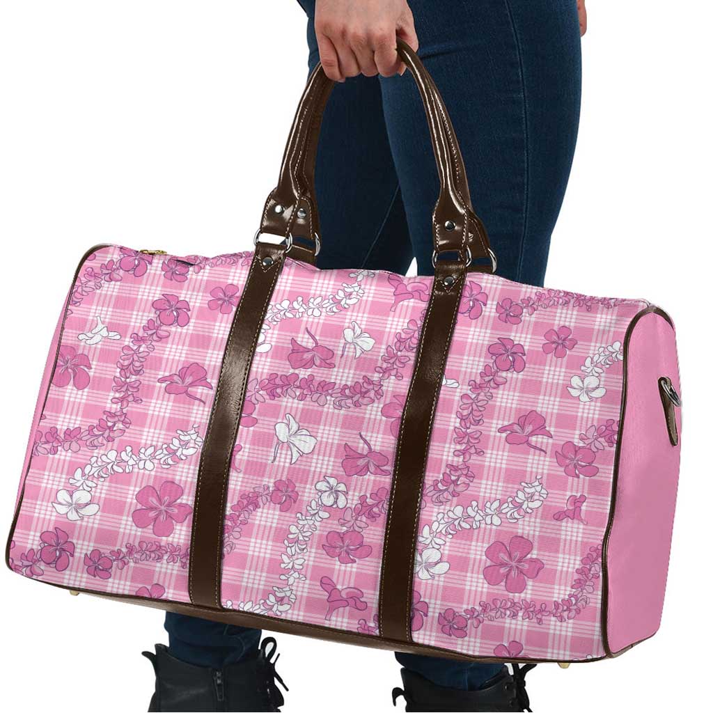 Alaka Aloha Hawaii Travel Bag Plumeria Lei With Palaka Motif - Polynesian Pride