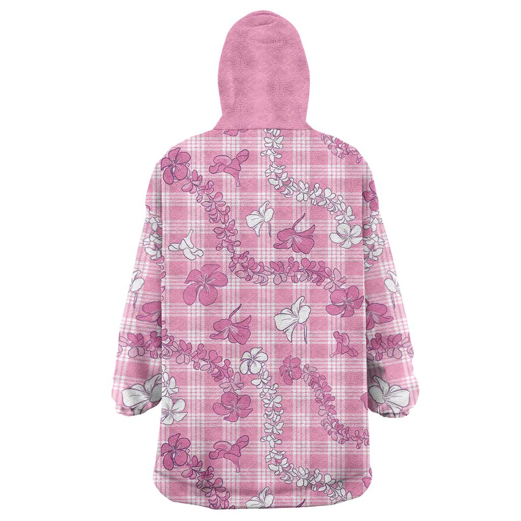 Alaka Aloha Hawaii Wearable Blanket Hoodie Plumeria Lei With Palaka Motif LT14 - Polynesian Pride