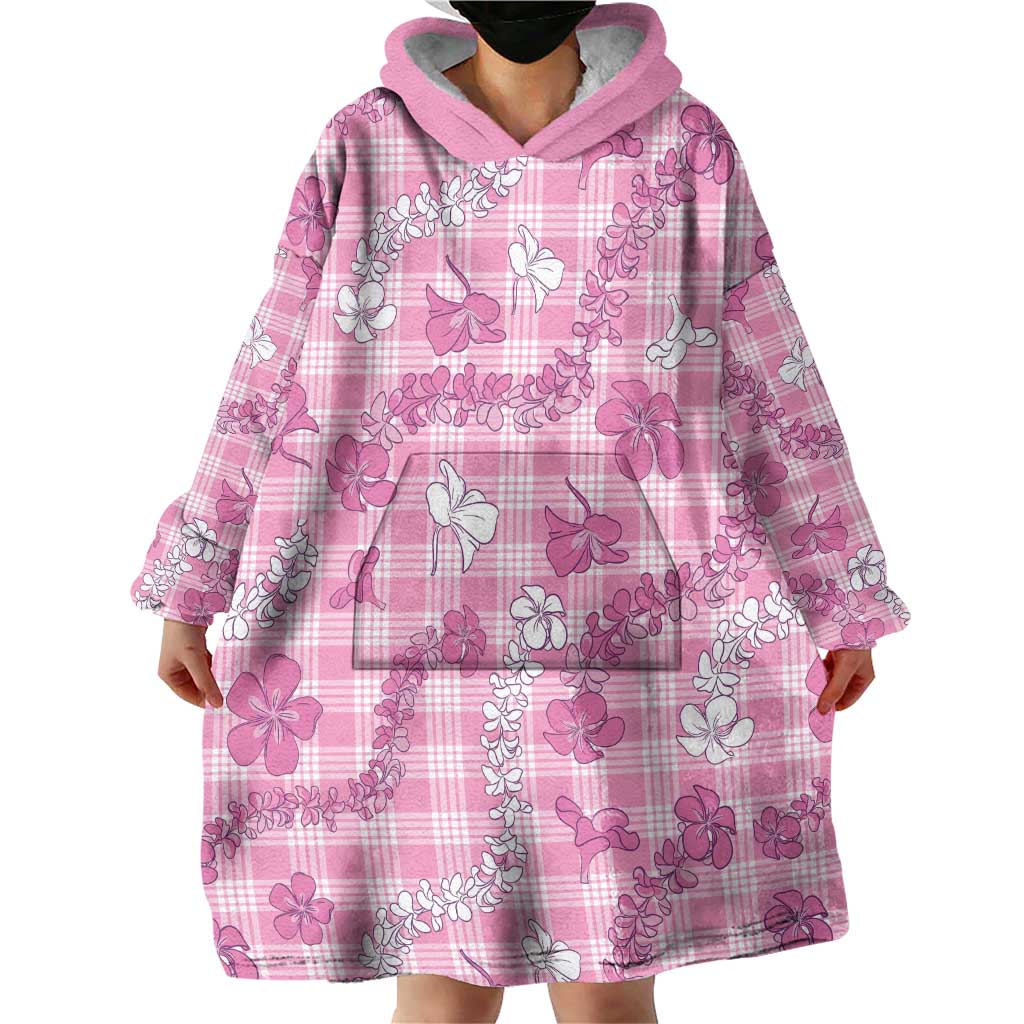 Alaka Aloha Hawaii Wearable Blanket Hoodie Plumeria Lei With Palaka Motif LT14 - Polynesian Pride
