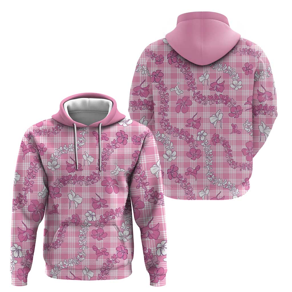 Alaka Aloha Hawaii Zip Hoodie Plumeria Lei With Palaka Motif - Polynesian Pride