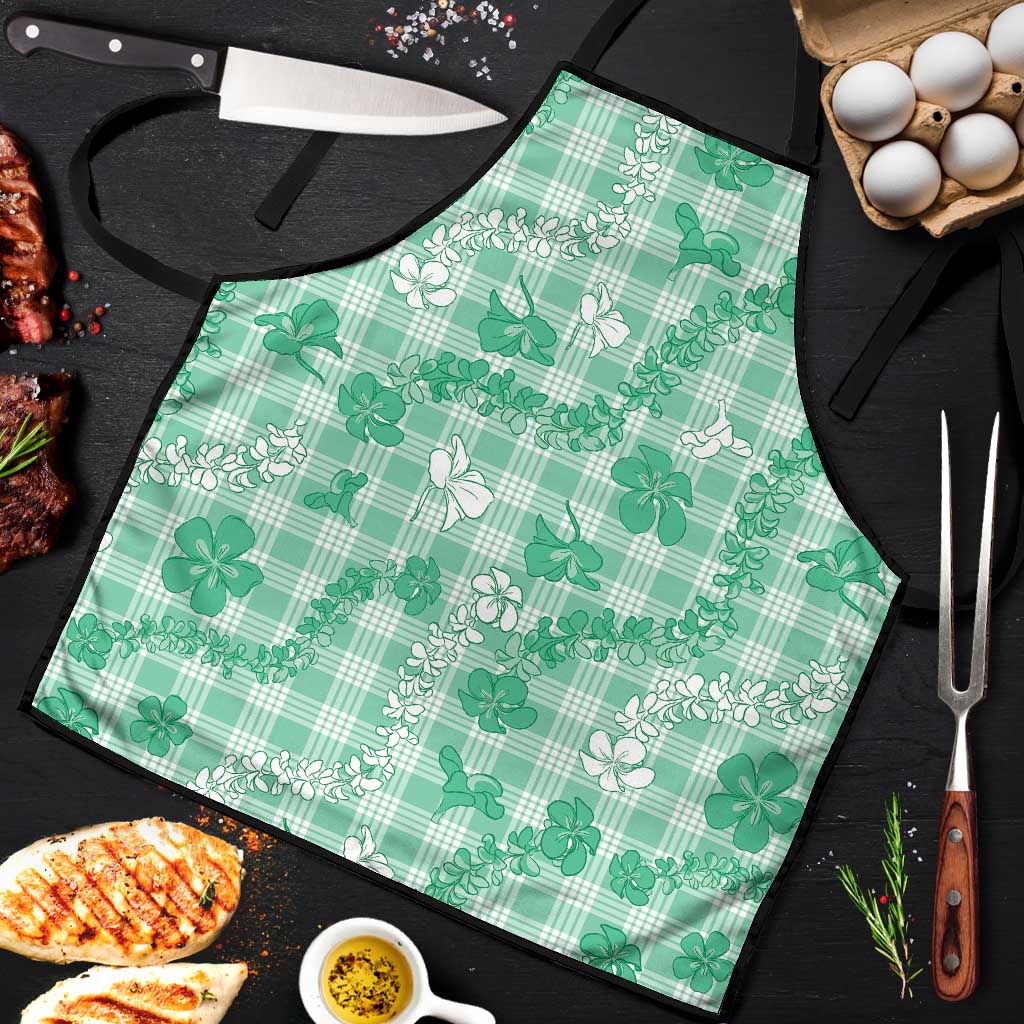 Omaomao Aloha Hawaii Apron Plumeria Lei With Palaka Motif - Polynesian Pride