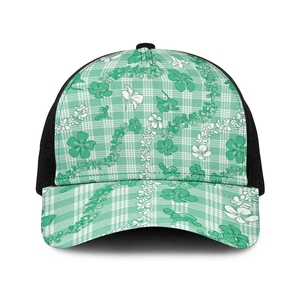 Omaomao Aloha Hawaii Baseball Net Cap Plumeria Lei With Palaka Motif - Polynesian Pride