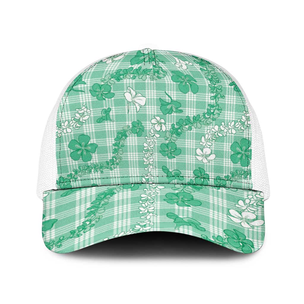 Omaomao Aloha Hawaii Baseball Net Cap Plumeria Lei With Palaka Motif - Polynesian Pride