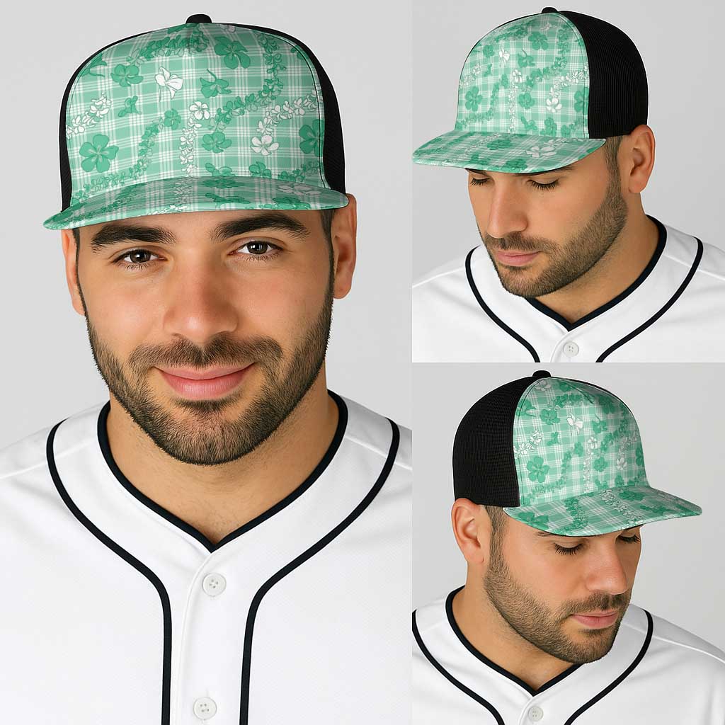 Omaomao Aloha Hawaii Baseball Net Cap Plumeria Lei With Palaka Motif - Polynesian Pride