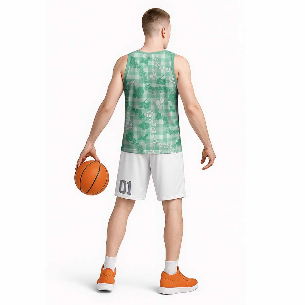 Omaomao Aloha Hawaii Basketball Jersey Plumeria Lei With Palaka Motif - Polynesian Pride