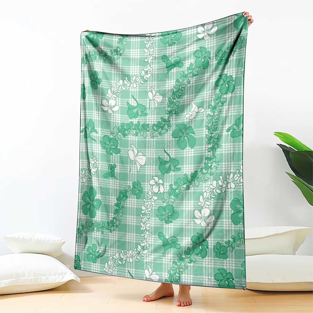 Omaomao Aloha Hawaii Blanket Plumeria Lei With Palaka Motif - Polynesian Pride