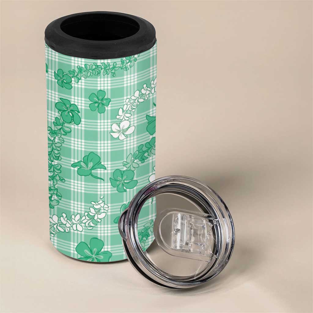Omaomao Aloha Hawaii 4 in 1 Can Cooler Tumbler Plumeria Lei With Palaka Motif LT14 - Polynesian Pride