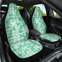 Omaomao Aloha Hawaii Car Seat Cover Plumeria Lei With Palaka Motif LT14 One Size Green - Polynesian Pride