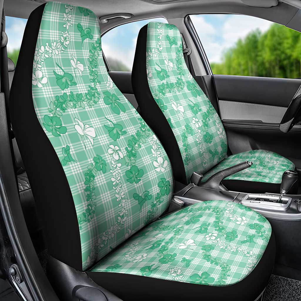 Omaomao Aloha Hawaii Car Seat Cover Plumeria Lei With Palaka Motif LT14 - Polynesian Pride