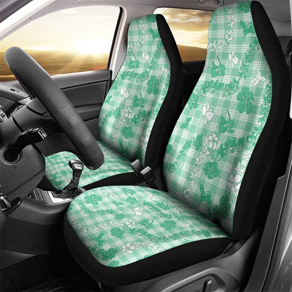 Omaomao Aloha Hawaii Car Seat Cover Plumeria Lei With Palaka Motif LT14 - Polynesian Pride