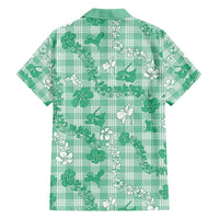 Omaomao Aloha Hawaii Family Matching Short Sleeve Bodycon Dress and Hawaiian Shirt Plumeria Lei With Palaka Motif LT14 - Polynesian Pride