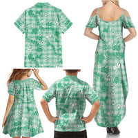 Omaomao Aloha Hawaii Family Matching Summer Maxi Dress and Hawaiian Shirt Plumeria Lei With Palaka Motif LT14 - Polynesian Pride