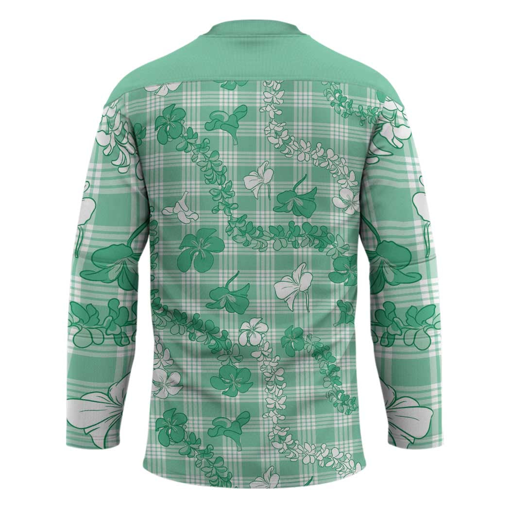 Omaomao Aloha Hawaii Hockey Jersey Plumeria Lei With Palaka Motif - Polynesian Pride