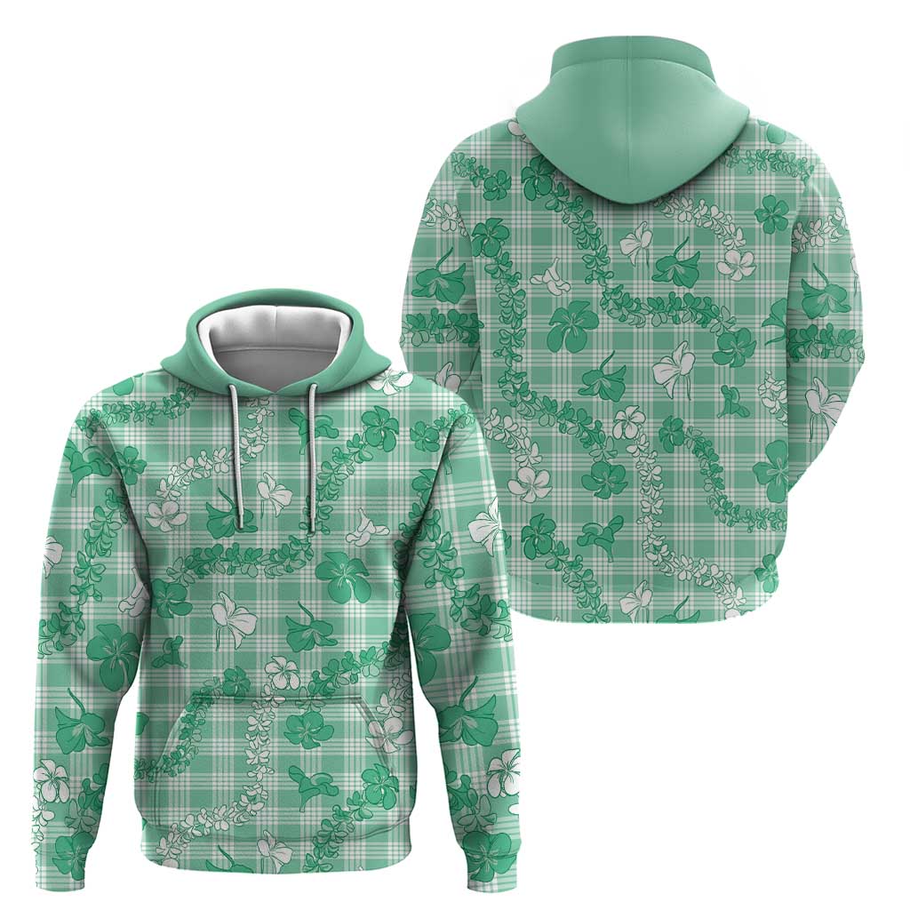 Omaomao Aloha Hawaii Hoodie Plumeria Lei With Palaka Motif - Polynesian Pride