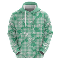 Omaomao Aloha Hawaii Hoodie Plumeria Lei With Palaka Motif - Polynesian Pride