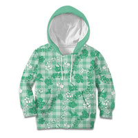 Omaomao Aloha Hawaii Kid Hoodie Plumeria Lei With Palaka Motif LT14 Hoodie Green - Polynesian Pride