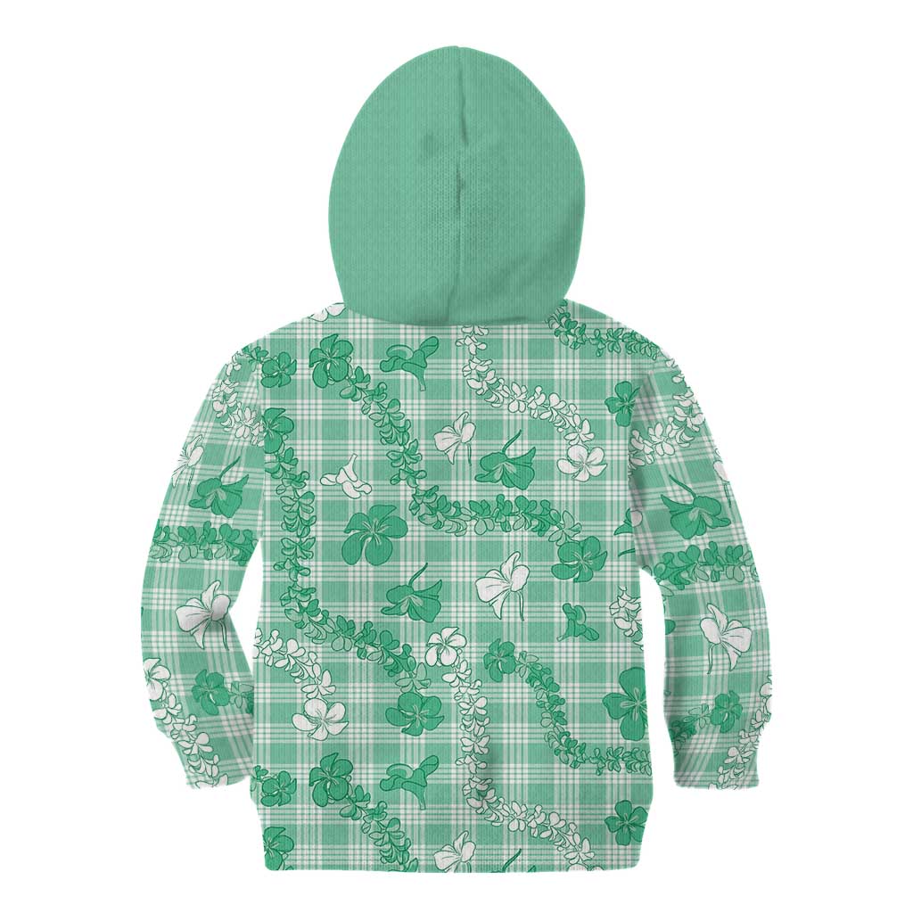 Omaomao Aloha Hawaii Kid Hoodie Plumeria Lei With Palaka Motif LT14 - Polynesian Pride