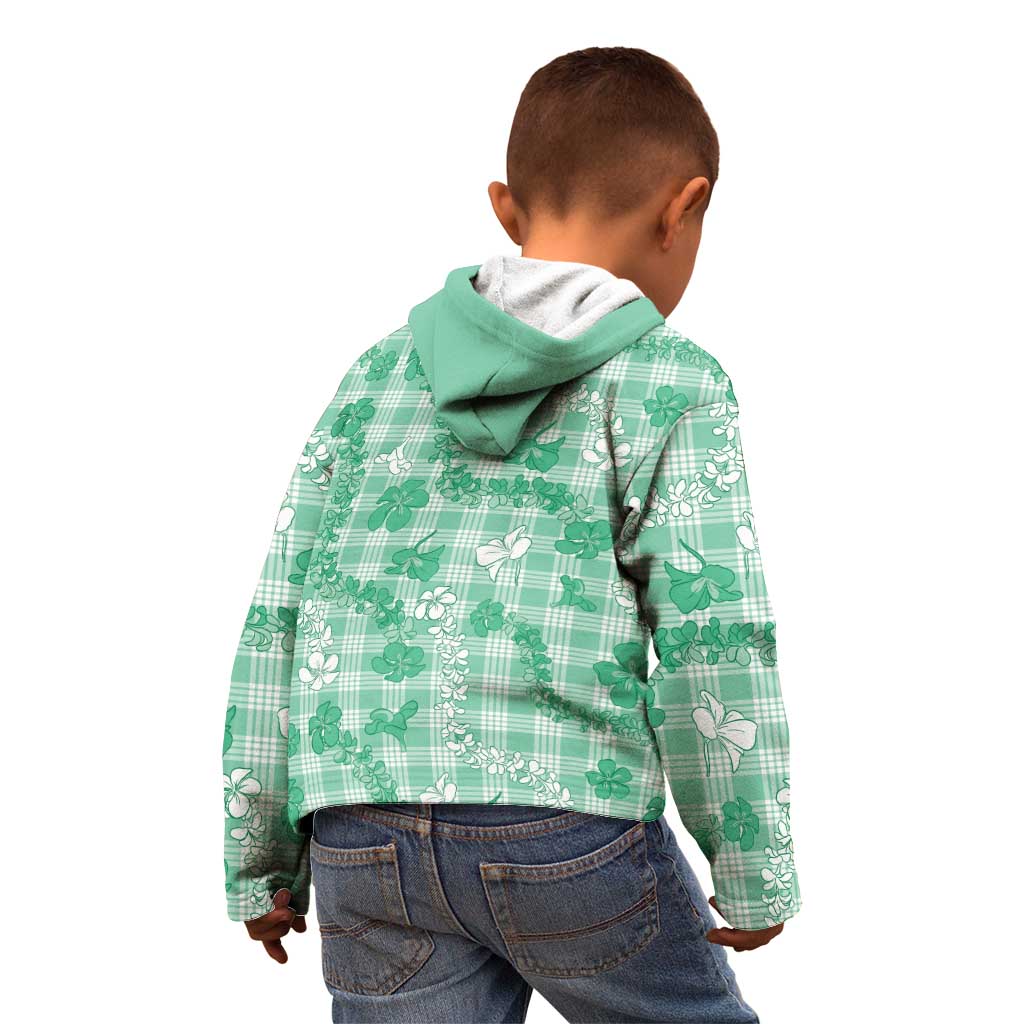 Omaomao Aloha Hawaii Kid Hoodie Plumeria Lei With Palaka Motif LT14 - Polynesian Pride