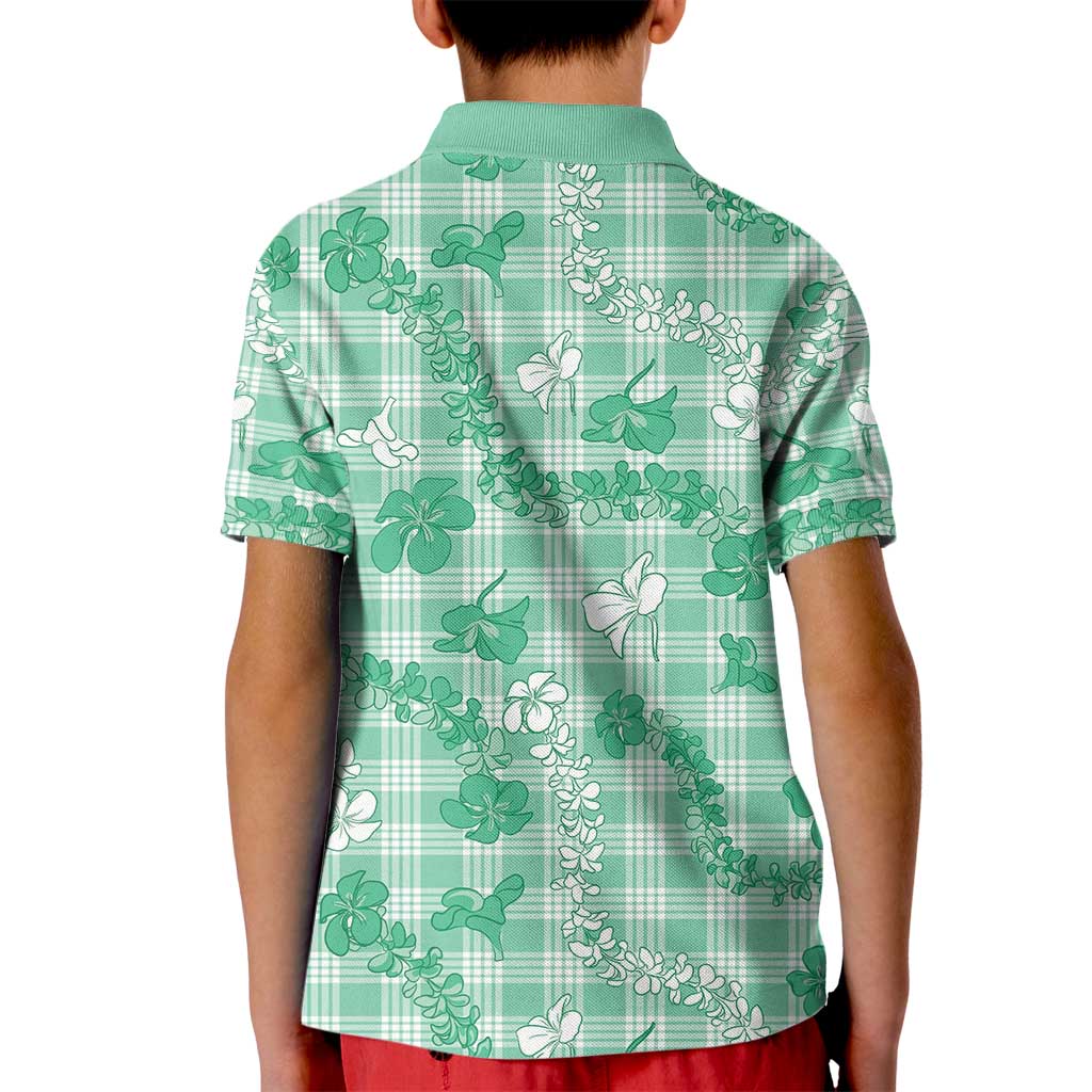 Omaomao Aloha Hawaii Kid Polo Shirt Plumeria Lei With Palaka Motif LT14 - Polynesian Pride