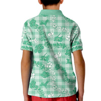 Omaomao Aloha Hawaii Kid Polo Shirt Plumeria Lei With Palaka Motif LT14 - Polynesian Pride