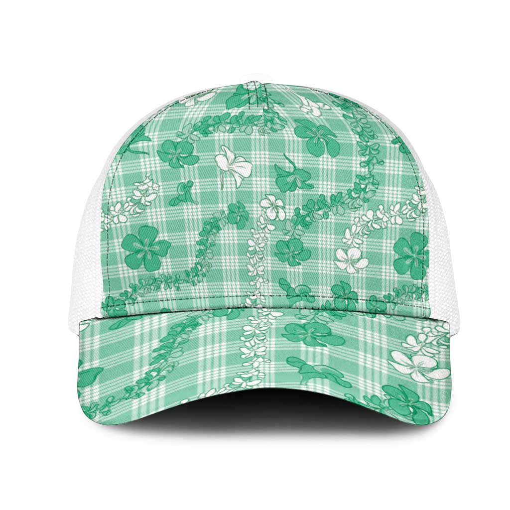 Omaomao Aloha Hawaii Mesh Trucker Cap Plumeria Lei With Palaka Motif - Polynesian Pride