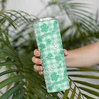 Omaomao Aloha Hawaii Skinny Tumbler Plumeria Lei With Palaka Motif LT14 - Polynesian Pride