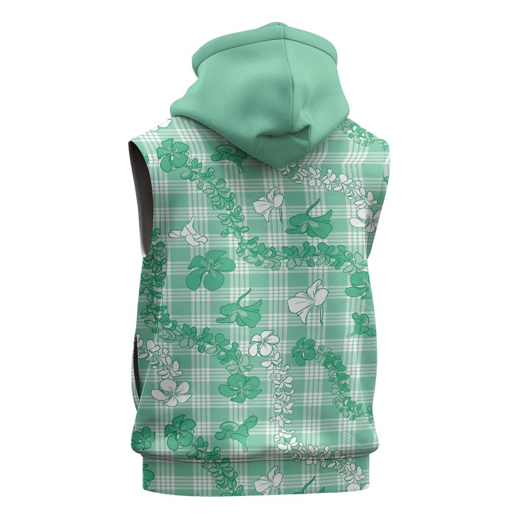 Omaomao Aloha Hawaii Sleeveless Hoodie Plumeria Lei With Palaka Motif LT14 - Polynesian Pride