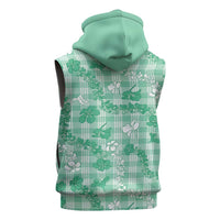Omaomao Aloha Hawaii Sleeveless Hoodie Plumeria Lei With Palaka Motif LT14 - Polynesian Pride
