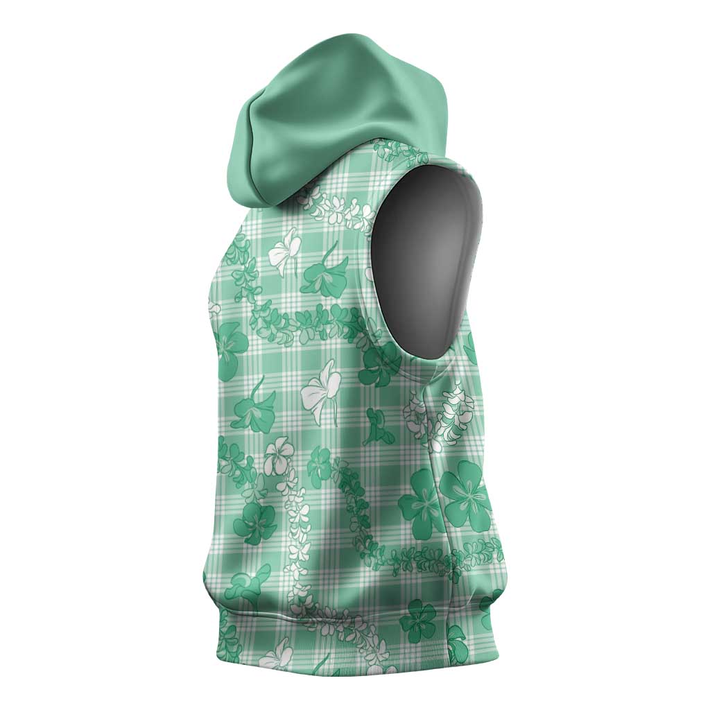 Omaomao Aloha Hawaii Sleeveless Hoodie Plumeria Lei With Palaka Motif LT14 - Polynesian Pride
