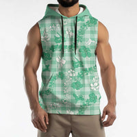 Omaomao Aloha Hawaii Sleeveless Hoodie Plumeria Lei With Palaka Motif LT14 - Polynesian Pride