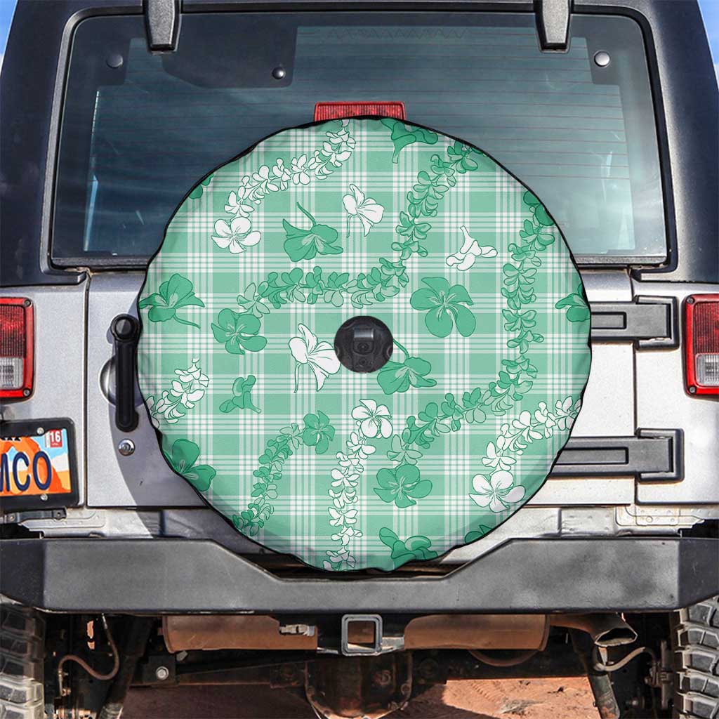 Omaomao Aloha Hawaii Spare Tire Cover Plumeria Lei With Palaka Motif LT14 Green - Polynesian Pride