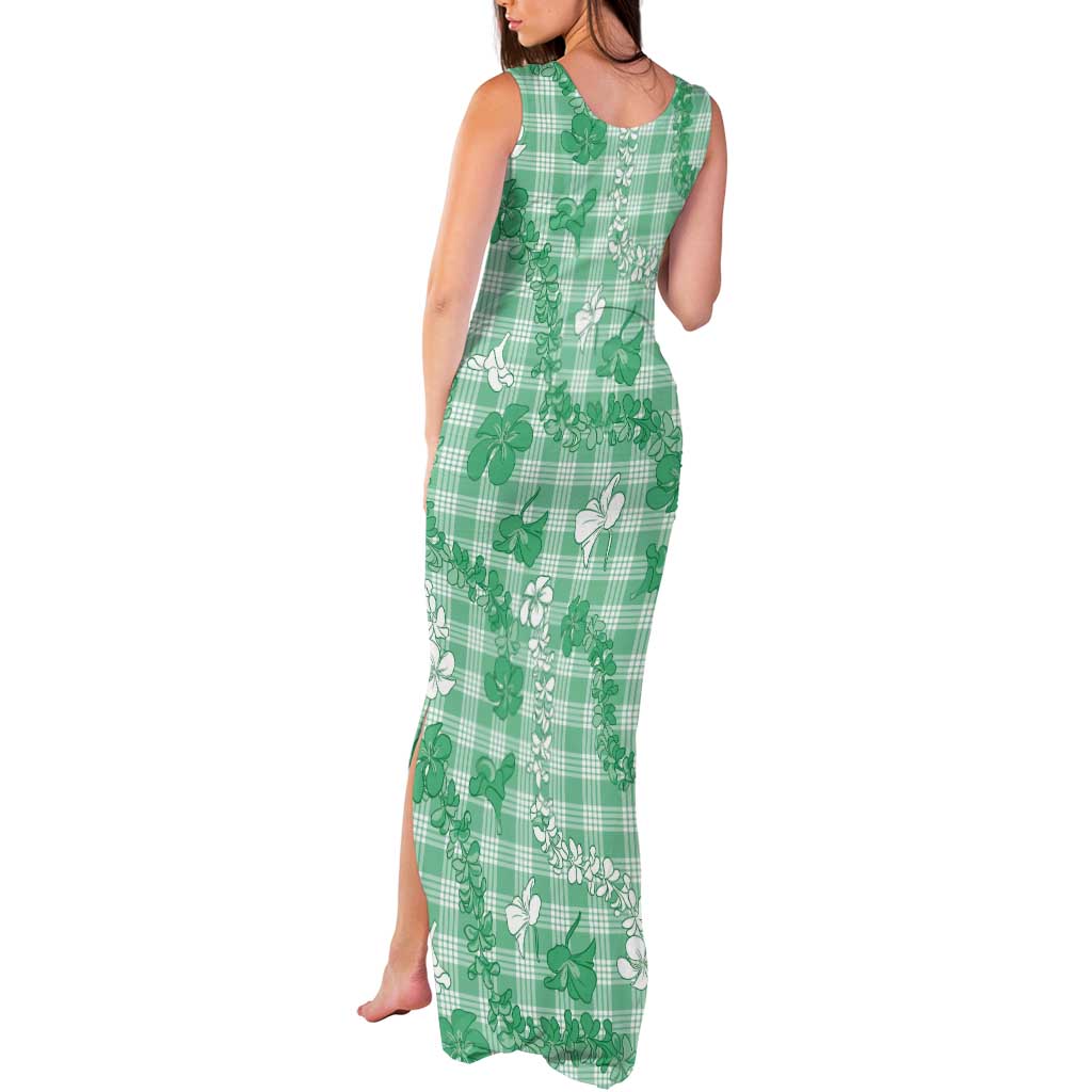 Omaomao Aloha Hawaii Tank Maxi Dress Plumeria Lei With Palaka Motif LT14 - Polynesian Pride