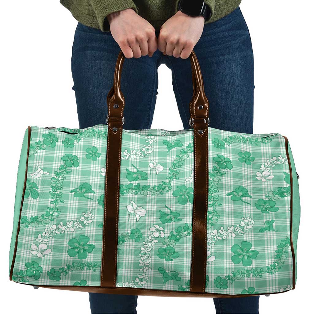 Omaomao Aloha Hawaii Travel Bag Plumeria Lei With Palaka Motif - Polynesian Pride
