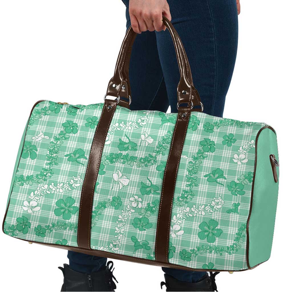 Omaomao Aloha Hawaii Travel Bag Plumeria Lei With Palaka Motif - Polynesian Pride